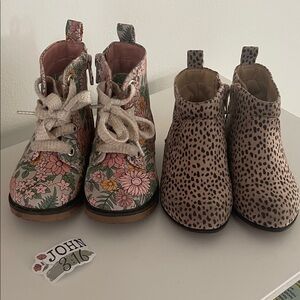 Cat & Jack Floral and Leopard boots